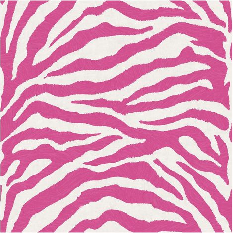 Zebra Stripe Effect Wallpaper Pink White Safari Animal Print Modern 10m Roll (1/4)