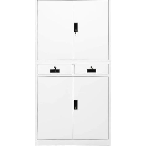 Maison Exclusive - Armadio per Ufficio Bianco 90x40x180 cm in Acciaio