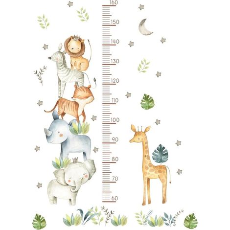 Bardusch-Toise Murale Enfant Stickers Muraux Enfants Tableau de Croissance Règle de Hauteur Stickers Muraux Animaux pour Garçon et Fille (1/5)
