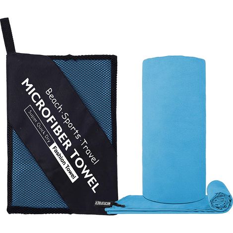 Schnelltrocknendes Mikrofaser-Sporthandtuch 40 x 80 cm – Doppelseitiges, tragbares Fitnesshandtuch für Yoga, Schwimmen und Gymnastik, Himmelblau-x
