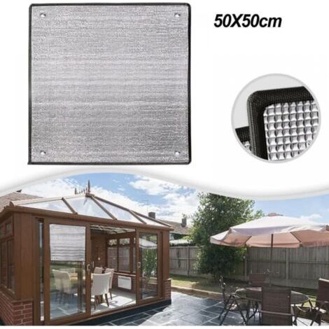 Cyslmuk – Film d'isolation thermique réfléchissant aluminium 7 mm – Dimensions 50 x 50 cm – Réduit la température intérieure de 8 à 10 °C - 4