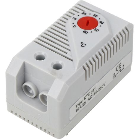 Termostato mecánico compacto de 0–60 °C, controlador de temperatura eléctrico, montaje en carril DIN, perilla roja o azul, 100% nuevo, 1 unidad. (1/5)