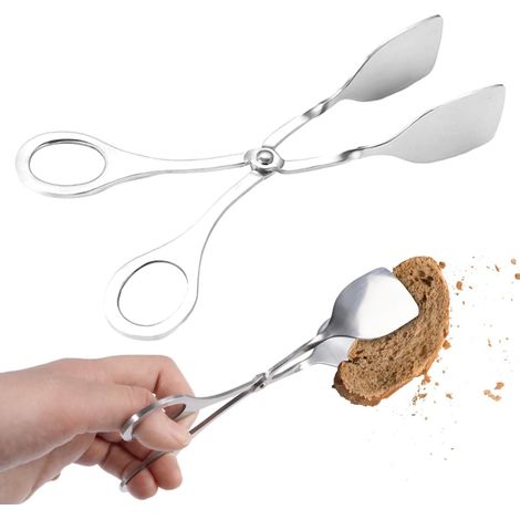 Stainless Steel Kitchen Tongs 18x7x3.5 cm, Stainless Steel Buffet Serving Tongs (1/5)