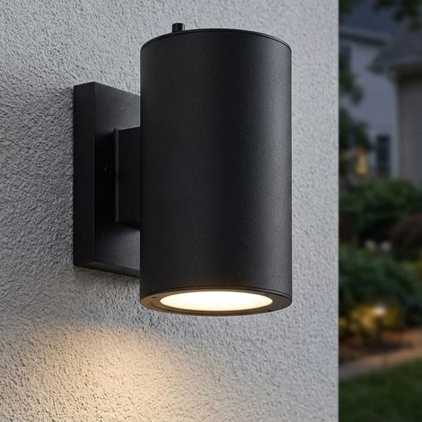 LED Solarlampe Wandleuchte Gartenleuchte Dämmerungssensor Schwarz Aluminium IP44 (1/5)