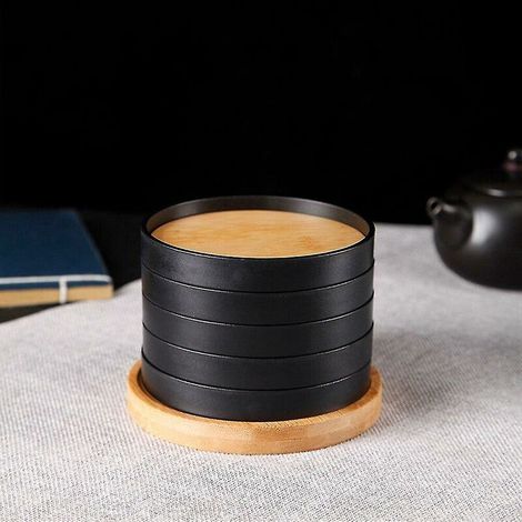 Porte-gobelets en bambou pour la cuisine, protège-bols, isolant thermique, sets de table, tapis antidérapant pour table et boissons. (1/4)