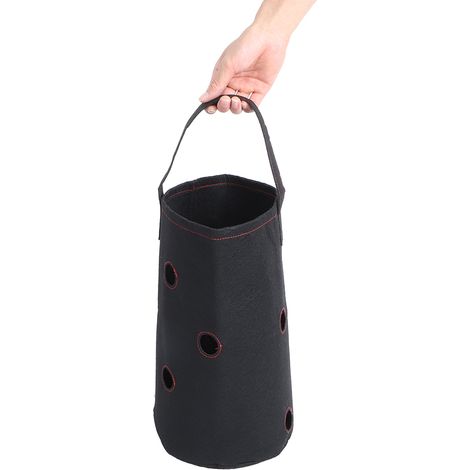 Sac de culture imperméable et respirant en feutre pour fraisiers et légumes, avec trou rond. (1/5)