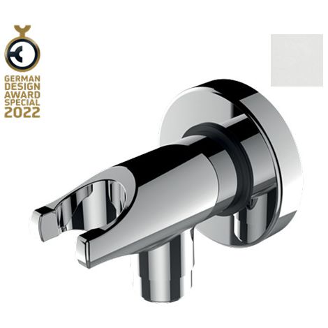 Support douchette en laiton avec prise d'eau blanc mat Apice - Bossini CE3000045