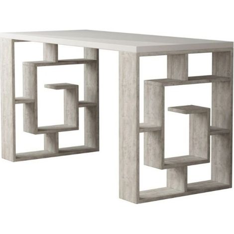 Scrivania Moderna con Libreria Ripiani Scaffali Tavolo Porta PC per Ufficio Sala (1/3)