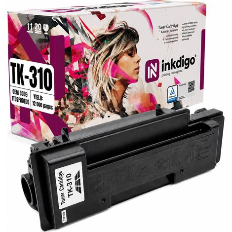 Tóner Inkdigo TK310 compatible con Kyocera FS-2000D, FS-3900DN y FS-4000DN. Certificado por TÜV. (1/5)