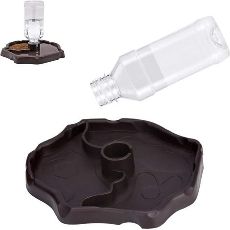 Lntyq Distributeur d'eau pour Reptiles, Bouteille d'eau pour Reptiles, Plat en Plastique Abreuvoir, Abreuvoir Tortue, pour Lézard de Tortue Caméléon Gecko