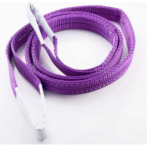 1 Stück 1-Tonnen-Schlinge 1 m, Hebegurt, aus Polyester gewebte Flachschlingen, zum Heben von Gütern oder Fahrzeugen, zum Ziehen schwerer Güter-Lila (1/5)