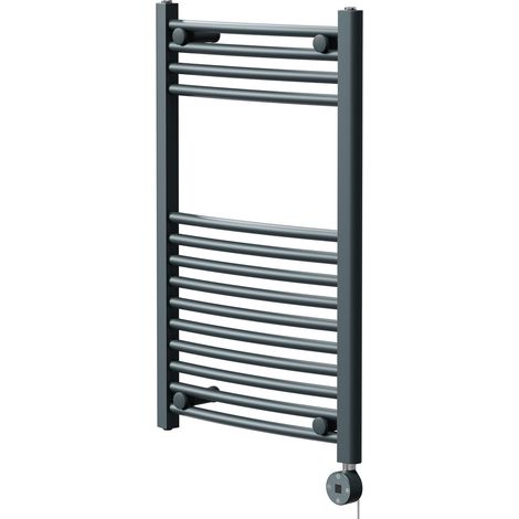 Marco Anthracite 800mm x 500mm Curved Digital Thermostatic Electric Heated Towel Rail (1/5)