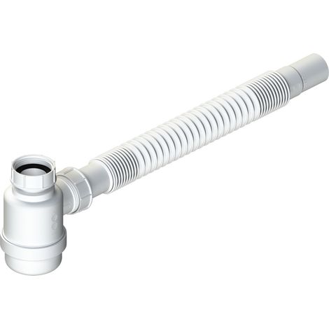 Siphon bouteille MINI avec raccord flexible Ø1"1/4G L.B. Plast D180-4-224 blanc (1/2)
