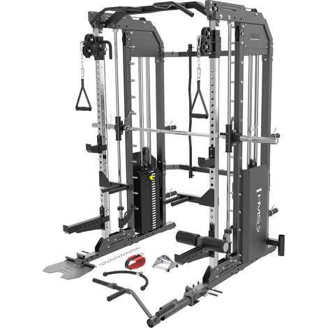 Machine Smith semi-commerciale Cyklop 4 – Acier haute qualité – Entraînement complet – 2 piles de 120 kg – Supports de sécurité réglables