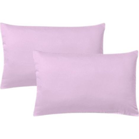KLULK Set 2 Federe Per Cuscini Per Bambini 40x60 Cm,In Puro Cotone 100% Fibra Naturale In Tinta Unita Glicine  Made In Italy