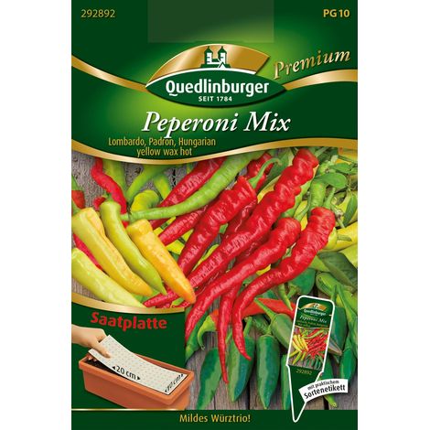 Quedlinburger Saatgut – Piments doux mélange – Plaque de semis, graines de légumes, 3 variétés (1/2)