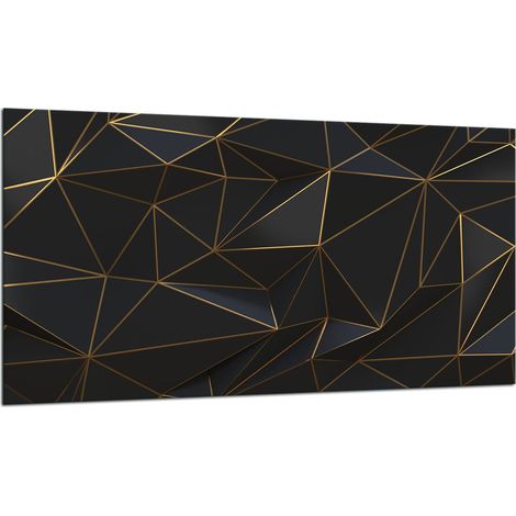 PLAQUE DE PROTECTION EN VERRE POUR CUISINIÈRE 90x52 NOIRE (1/5)
