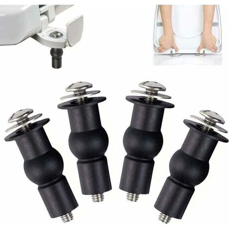 YMYNY 4 Pièces Fixation Cuvette WC, Abattant WC Fixations Charnières, Abattant, Charniere Vis, Extensible Caoutchouc Vis Fixation, (1/4)