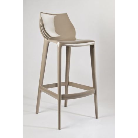 Sgabello Cucina Policarbonato extralucido Mahi Mahi - Cappuccino - H 66 Opzioni 2° scelta
