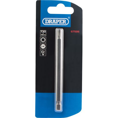 Draper T30 1/4 Hex. Draper TX-STAR&174 Insert Bit 100mm Long x 1 (67006) (1/5)