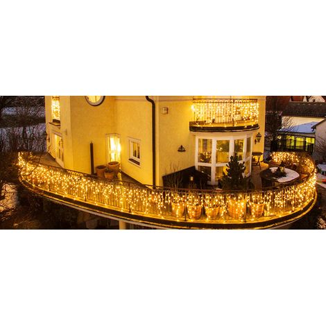 Cascata di Luci LED 4x0,60 Metri per Interni ed Esterni - COLORE LED: BIANCO CALDO