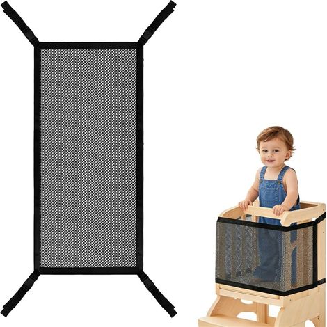 Safety Net for Learning Tower and Kitchen Utensils, Foldable Safety Net for Learning Tower and Toy Storage (1/5)