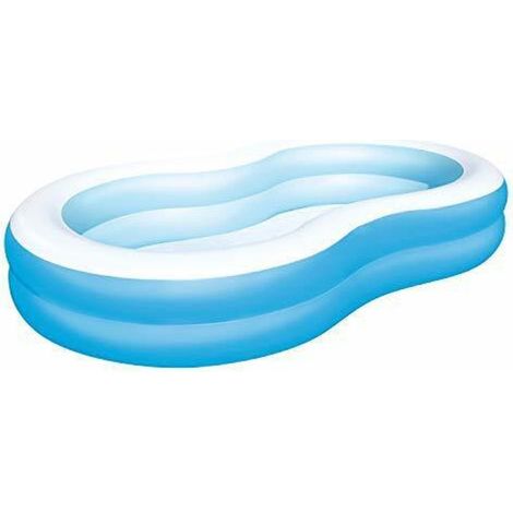 Trade Shop - AUFBLASBARER FAMILIENPOOL FÜR 8 PERSONEN MIT 2 AUFBLASBAREN RINGEN 262X157X46 CM 54117 - (1/3)