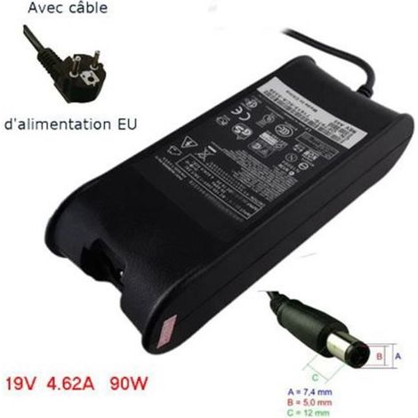 19.5 V 4.62a 90 W Ac Chargeur Adaptateur D\'Alimentation Pour Ordinateur Portable Pour Dell 5460 V5460 5470 5560 5460d-2528s Fa90p...