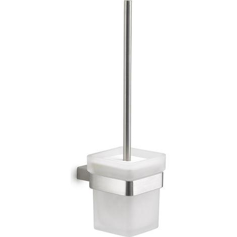 Scopino wc con ciuffo in setole da muro in acciaio inox AISI 304 e Cromall A533-03 Gedy serie MAUI Satinato
