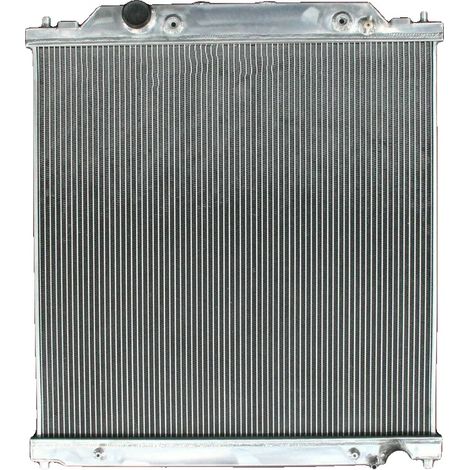 Radiador de aluminio, compatible con Ford 6.0L de 2003 a 2007, mayor capacidad de enfriamiento, tanques soldados con TIG, incluye tapa de radiador. (1/5)