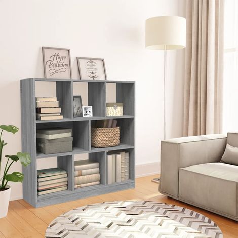 Estantería madera contrachapada gris 97,5x29,5x100 cm
