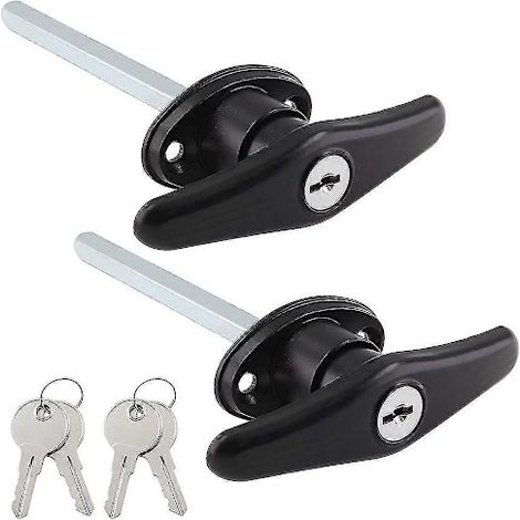 Ensemble poignée et serrure de porte, couleur noire, pour installation domestique et usage quotidien.-AquaForge (1/5)