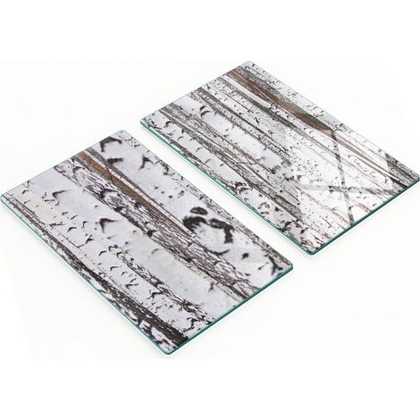 Tablas decorativas multifuncionales de vidrio para cocina, color abedul, 2x30x52 cm. (1/5)