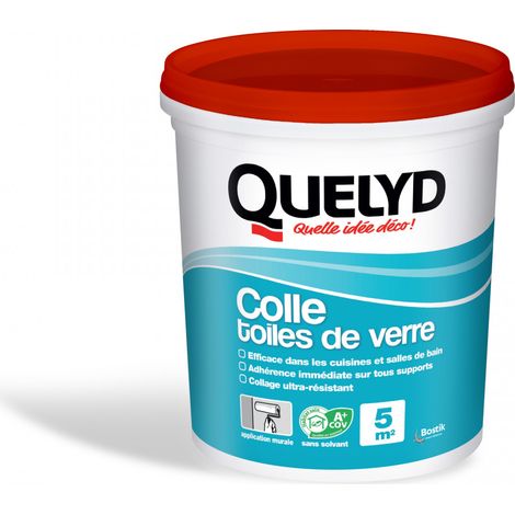 Colle vinylique spéciale toiles de verre 1kg – Application murale – Fluide et onctueuse – Traitée bactéricide et fongicide – Quelyd (1/5)