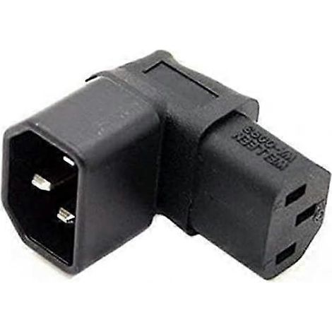 Adaptateur secteur IEC C14 vers C13 : angle droit à 90 degrés (1/3)