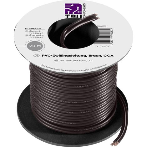 TRU COMPONENTS TC-7572816 Litze    0.75 mm² Braun 20 m