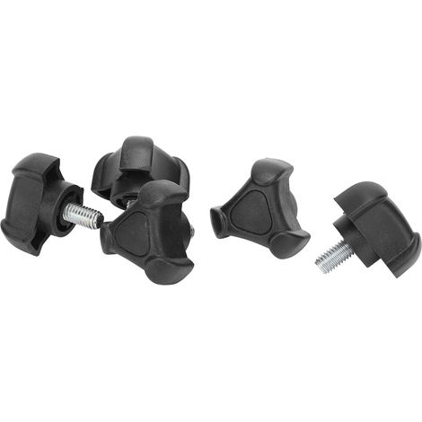 Lot de 5 écrous de serrage manuels à tête triangulaire M6-10 mm avec bouton et vis moletée (1/5)