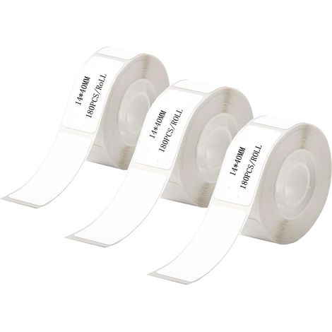 3 Rolls 14 x 40 mm Thermal Label Tape for Label Printer, for Printing Barcodes, Names, Price, Home, School, Office etc (180 Labels/Roll) (1/5)