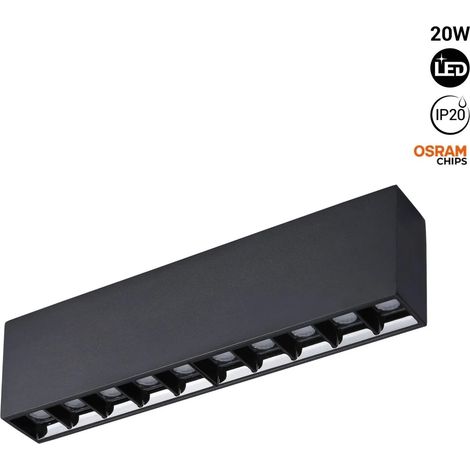 Foco Lineal LED Superficie Color Blanco - 20W - UGR18 -