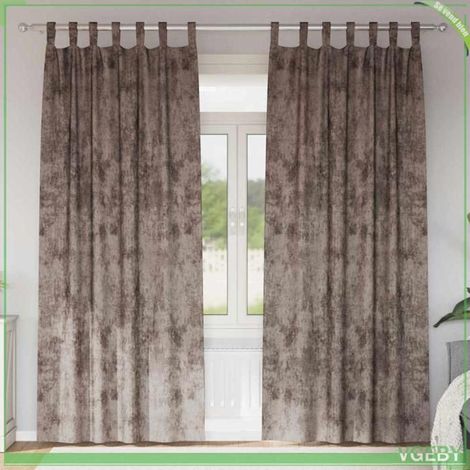 Rideaux en velours - FAFEISY - 4107741 - Cappuccino - 245 x 140 cm - Occultant, lot de 2 (1/5)