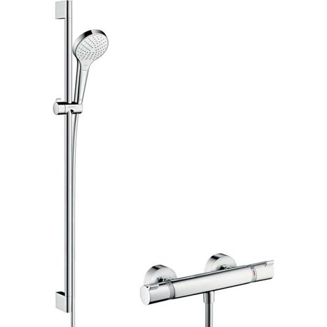Hansgrohe Croma Select S - Conjunto de ducha con termostato Ecostat, cromo 27833400 (1/5)