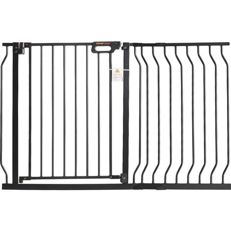 VEVOR Cancelletto di Sicurezza per Bambini per Scale Porte Corridoi Larghezza Espandibile 749-1178 mm Altezza 762 mm, Cancello di Sicurezza Senza Forare Ampia Apertura 53 cm a 180° Colore Nero