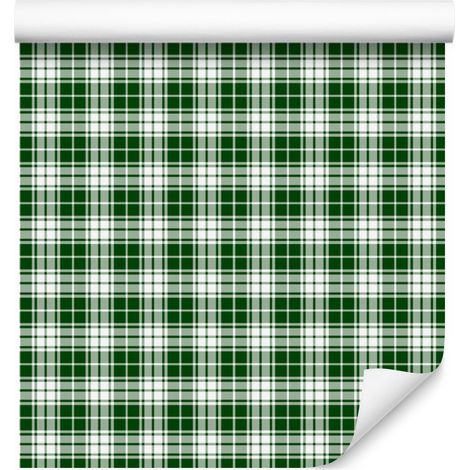 Papel pintado a cuadros verdes y gris claro, 50x1000 cm (1/5)