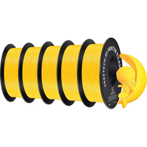 Filamento para impresora 3D, material PLA ecológico, compatible con impresoras FDM, amarillo. (1/2)
