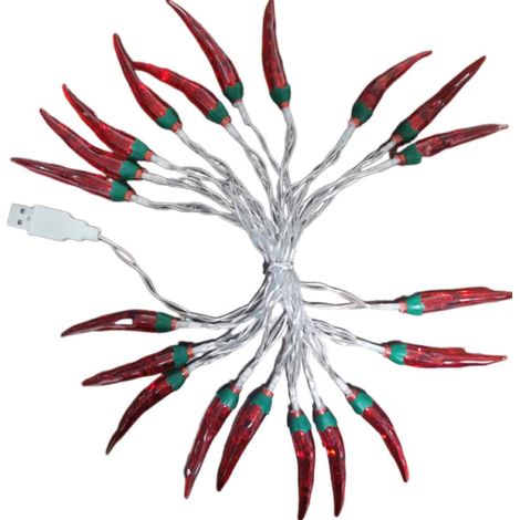 Guirlande lumineuse LED rouge piment clignotante, décorations lumineuses de Noël pour l'éclairage d'ambiance de la maison (1/5)