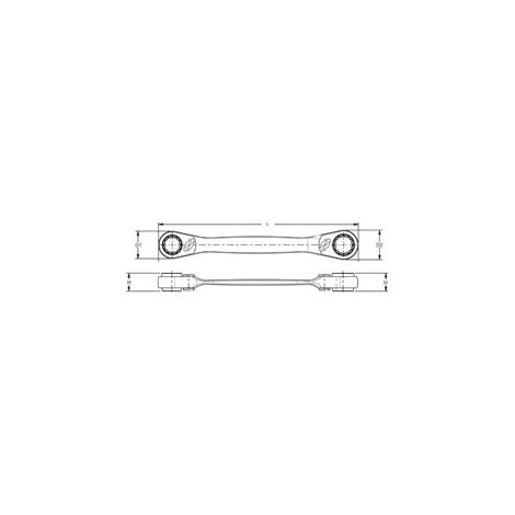 Llave carraca, 16/17-18/19mm TENGTOOLS 60051619RX 231410200