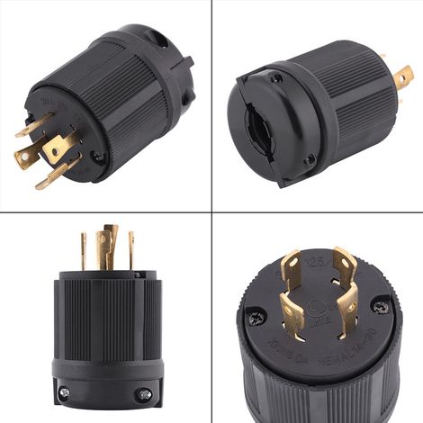 NEMA L14-30P Connecteur Électrique à Verrouillage 30A 125V-250V 4 Fils (1/5)