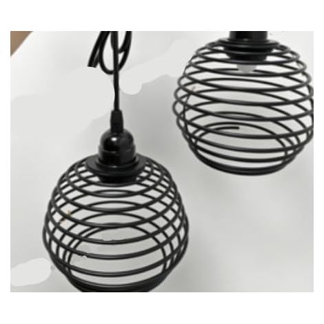 Suspension Avec Prise Et Variateur, Câble Long 6 Mètres – Métal Industriel E27 Abat-jour Superposé, Lampe Suspendue À Brancher Pour Extérieur, Garage, Atelier, Entrepôt 2 PCS