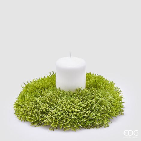 EDG Enzo De Gasperi Muschio Corona Natale H 5 Cm D 18 Cm Verde