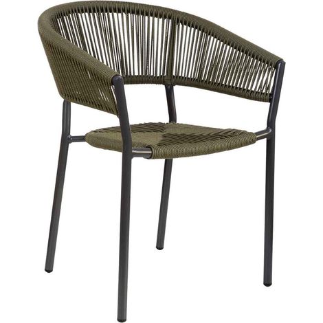 Silla de ratan sintético verde 56x61x78 (1/5)